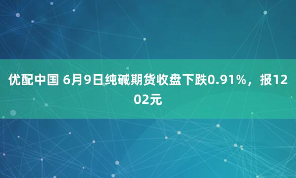 优配中国 6月9日纯碱期货收盘下跌0.91%，报1202元