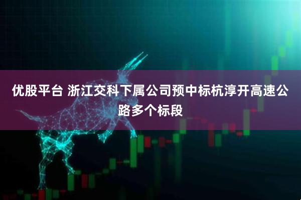 优股平台 浙江交科下属公司预中标杭淳开高速公路多个标段