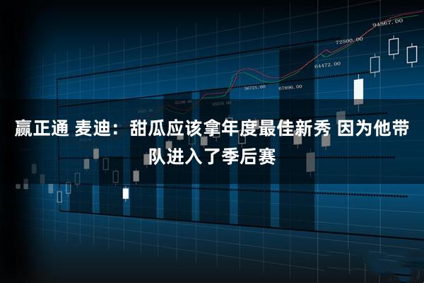 赢正通 麦迪：甜瓜应该拿年度最佳新秀 因为他带队进入了季后赛