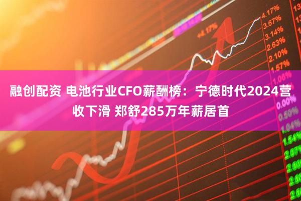 融创配资 电池行业CFO薪酬榜：宁德时代2024营收下滑 郑舒285万年薪居首